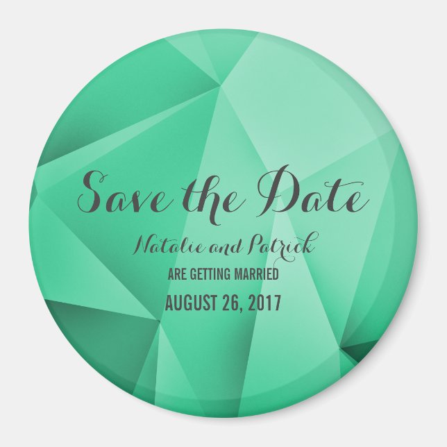 Emerald Jewel Tones Save the Date Magnet (Front)