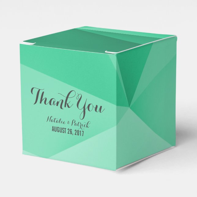 Emerald Jewel Tones Wedding Favor Boxes (Front Side)