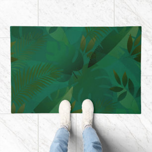 Emerald Jungle Exotic Mystic Tropical Leaves  Doormat