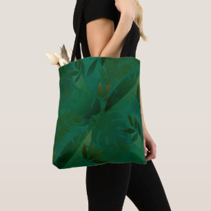 Emerald Jungle Exotic Mystic Tropical Leaves Tote Bag
