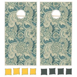 Emerald Lace Medallion Cornhole Set