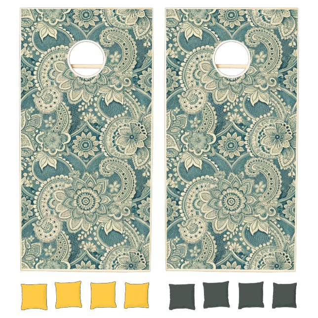 Emerald Lace Medallion Cornhole Set (Set)