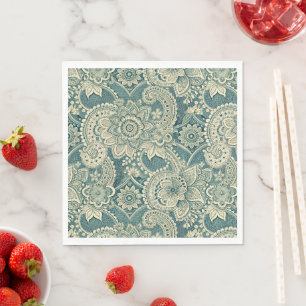 Emerald Lace Medallion Napkins