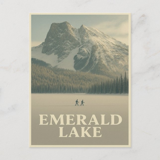 Emerald Lake Postcard – Winter Canadian Rockies  (Front)