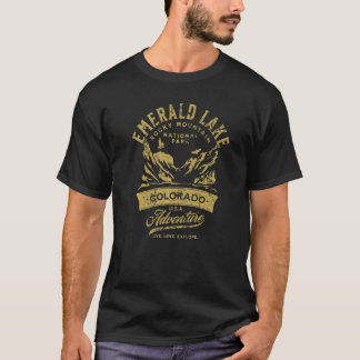 Emerald Lake Rocky Mountain National Park Distress T-Shirt