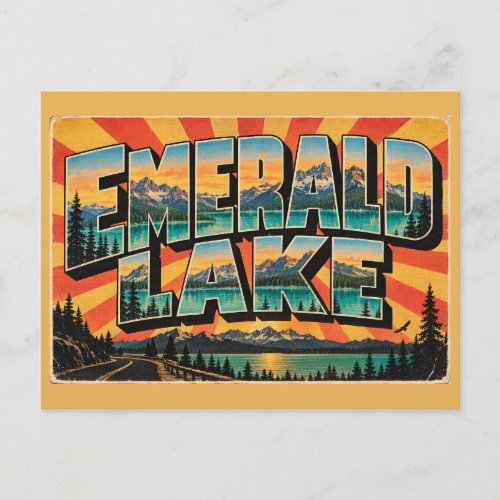 Emerald Lake YT Turquoise Water Art Postcard