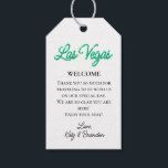 Emerald Las Vegas Sparkles Wedding Welcome Gift Tags<br><div class="desc">This Las Vegas Welcome Gift Tag is accented with sparkly emerald green type on a white background, making it perfect to decorate a welcome gift for your guests at a destination wedding in Las Vegas. It is part of the Emerald Las Vegas Sparkles Wedding Collection. If additional coordinating items are...</div>