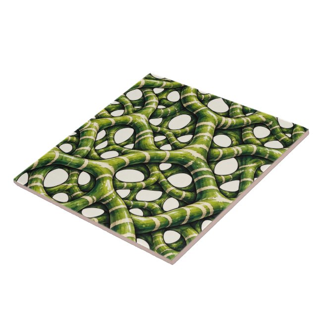 Emerald Lattice Ceramic Tile (Side)
