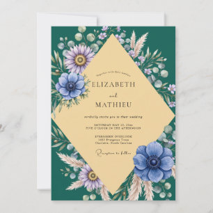 Emerald Lavender Foliage Eucalyptus Wedding Invitation