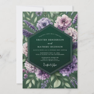 Emerald Lavender Moody Wedding Invitation