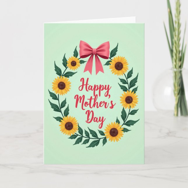 Emerald Leaves Mothers Day Card (Front)