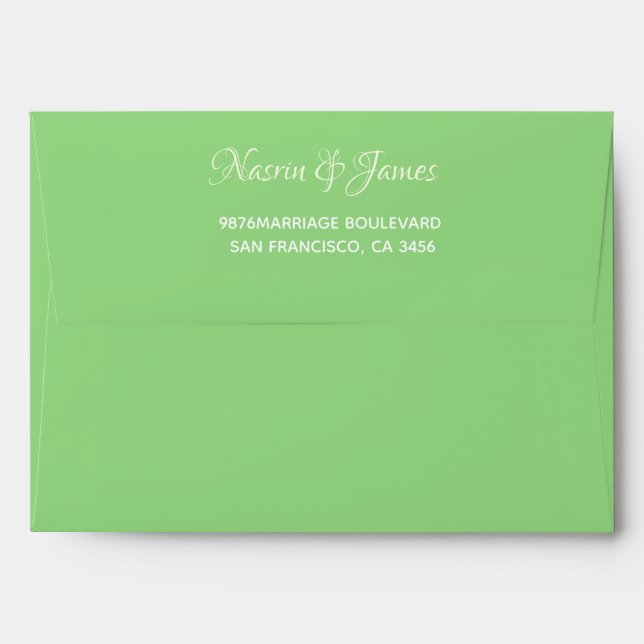 Emerald LIght green  Return Address Envelope (Back (Top Flap))