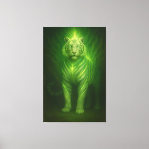 Emerald Light Guardian White Tiger – Standing Divi Canvas Print