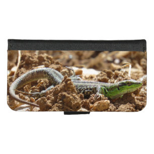 Emerald lizard Salamander in the earth iPhone 8/7 Wallet Case