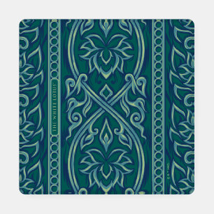 Emerald Lotus Tapestry Pattern - The White Lotus Coaster Set