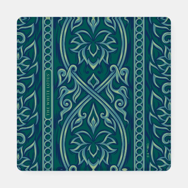 Emerald Lotus Tapestry Pattern - The White Lotus Coaster Set (Single)