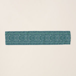 Emerald Lotus Tapestry Pattern - The White Lotus Scarf