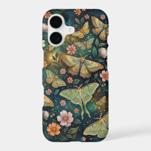 Emerald Luna Moth - Botanical Nature Collage iPhone 17 Case