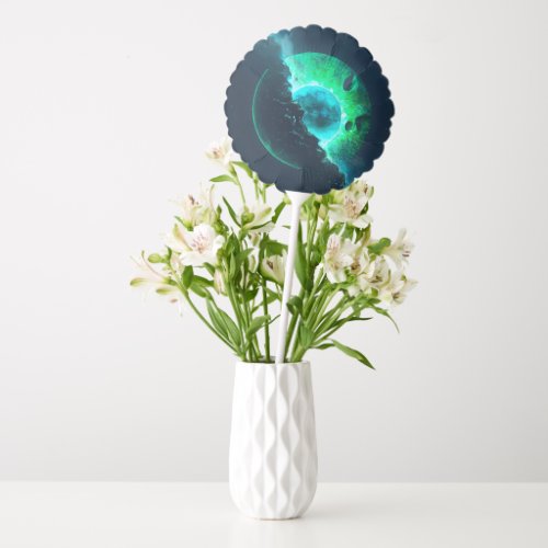 Emerald Lunar Core Cracking Open DALL_E AI Art Balloon