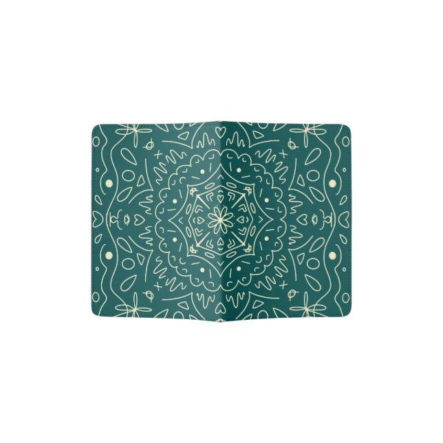 Emerald Mandala Passport Cover (Opened)
