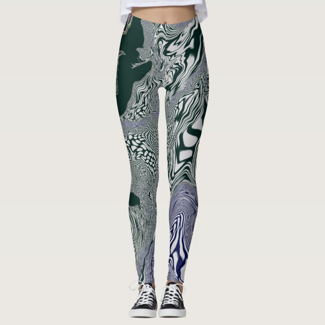 "Emerald Marble Flow" Leggings (Front)