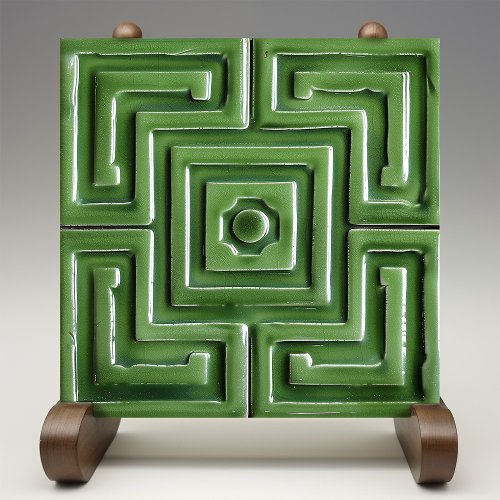 Emerald Maze Faux Relief Ceramic Tile