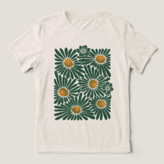 Emerald Meadow Women’s Abstract Floral T‑Shirt Tri Tri-Blend Shirt