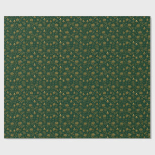 Emerald Mehndi Lotus Diwali Wrapping Paper