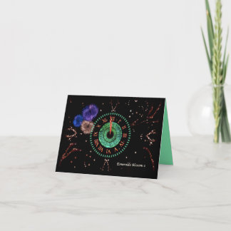 Emerald Midnight Clock Thank You Card