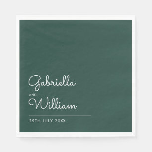 Emerald Minimalist Elegant Script Napkins