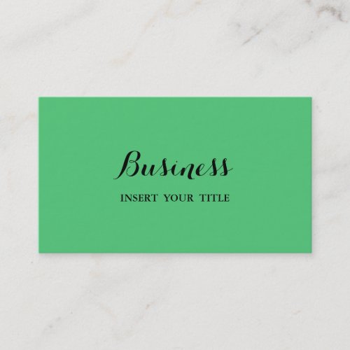 Emerald Minimalist Trendy Elegant Calligraphic Business Card