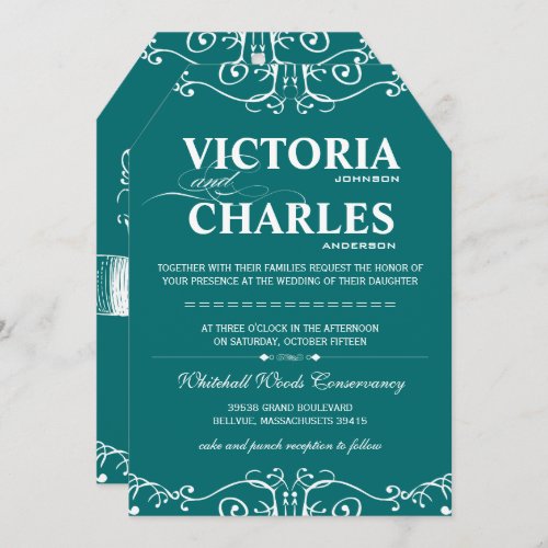 Emerald Modern Vintage Typography or Any Color Invitation