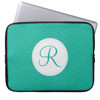 Emerald Monogram Laptop Sleeve