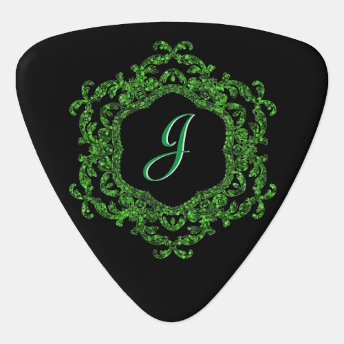Emerald Monogrammed Guitar Pick