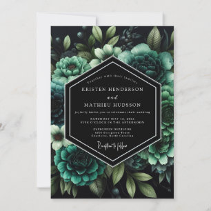 Emerald Moody Nocturne Wedding Invitation