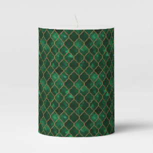 Emerald Moroccan Pattern – Luxury Style Pillar Candle