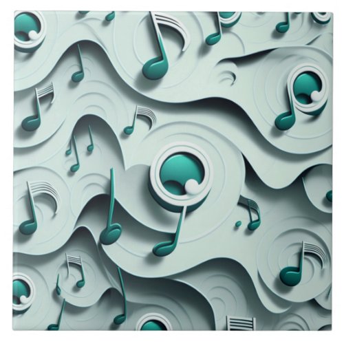 Emerald music theme ceramic tile