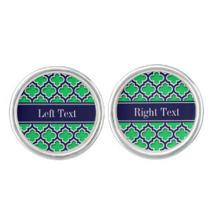 Emerald Navy Moroccan #5DS Navy Name Monogram Cufflinks
