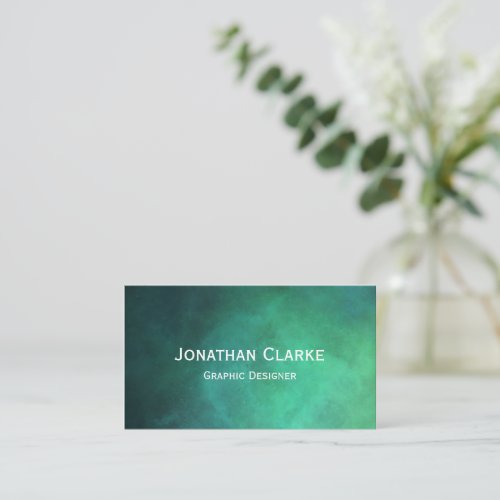 Emerald Nebula Dust Galaxy Modern Simple Business Card