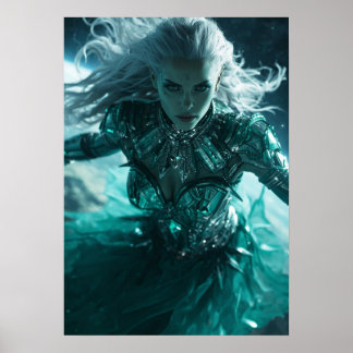Emerald Nebula Queen – Cinematic Cosmic Warrior  Poster