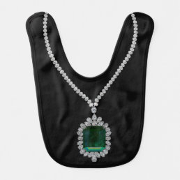 Emerald Necklace May Birthstone Baby Bib