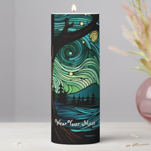 Emerald Nocturne Pillar Candle