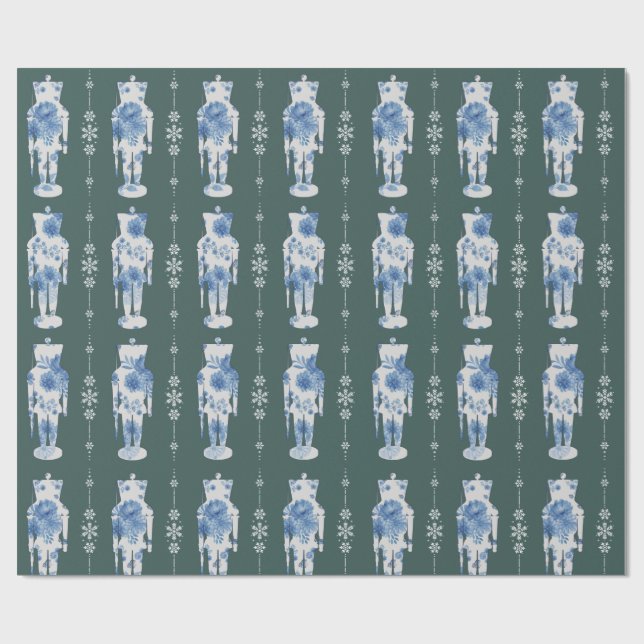 Emerald Nutcracker Wrapping Paper (Flat)