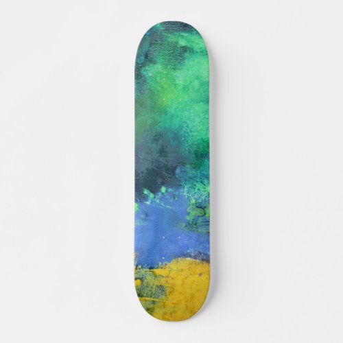 Emerald Ocean Aquamarine Abstract Skateboard