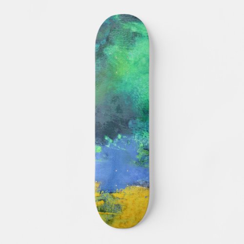 Emerald Ocean Aquamarine Abstract Skateboard