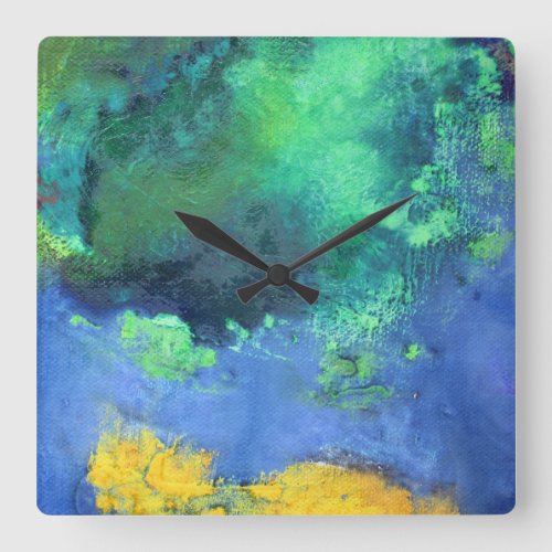 Emerald Ocean beautiful abstract ocean view Square Wall Clock