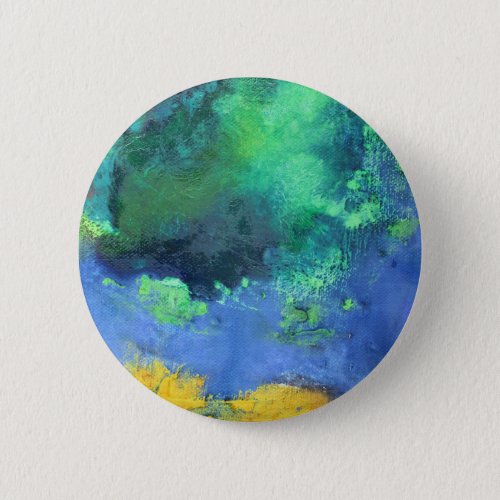 Emerald Ocean seascape in aquamarine Button