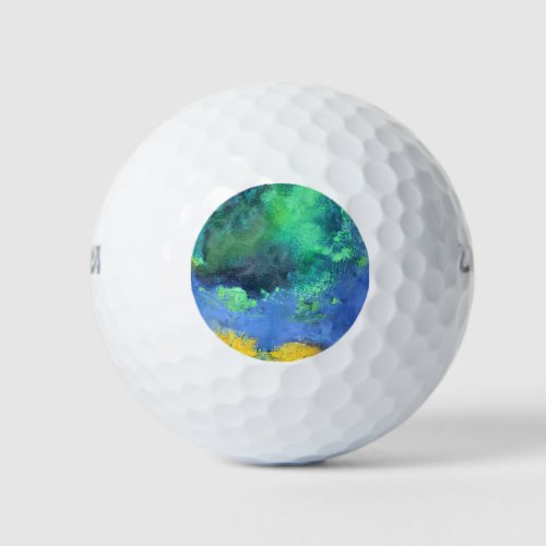 Emerald Ocean seascape in aquamarine Golf Balls