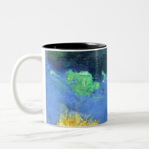Emerald Ocean seascape in aquamarine Two_Tone Coffee Mug