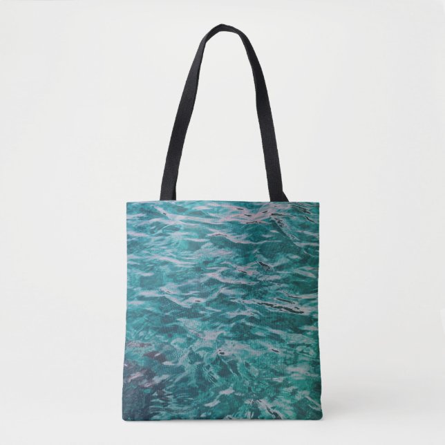 Emerald Ocean Waves Tote Bag (Front)
